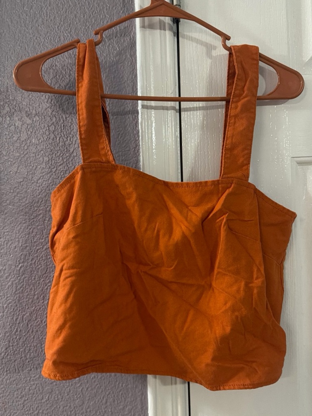 Blank NYC Burnt Orange Square-Neck Crop Tank